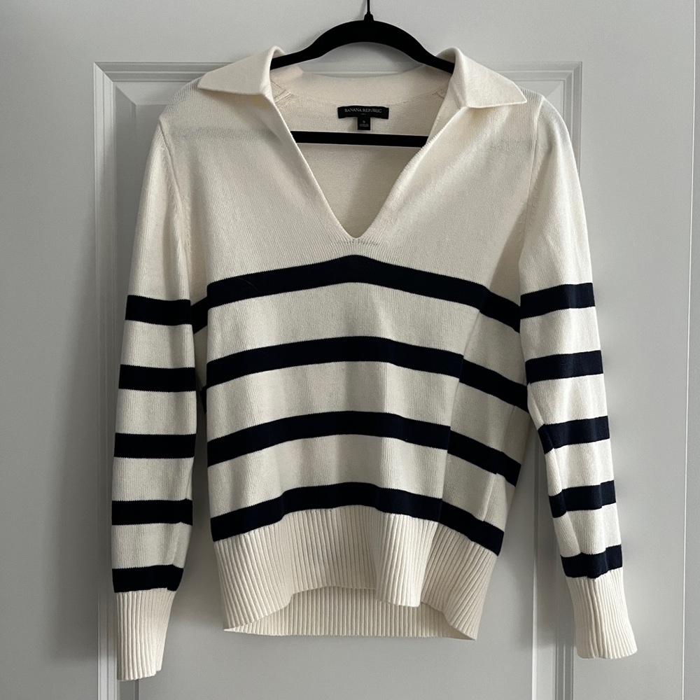 Banana Republic Stripe Polo Sweater